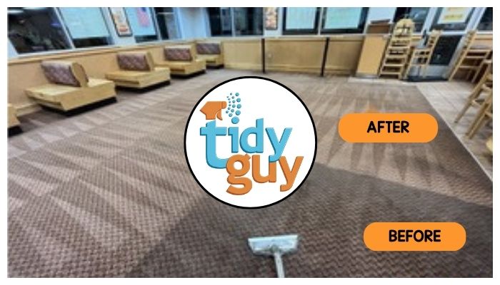 dirty carpet before and after cleaning by Tidy Guy 4